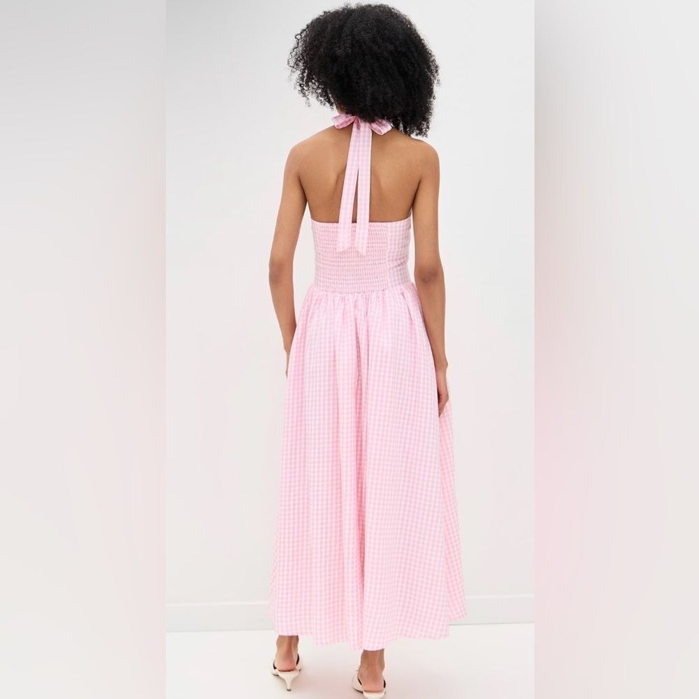 RUNAWAY THE LABEL Alicia Midi Length Halter Dress in Pink Gingham Size XS - Picture 3 of 8